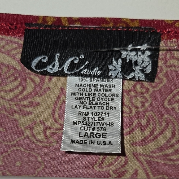 Red and Gold Open-Front Cardigan Sweater - Picture 2 of 5